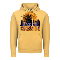 Black Cat Crossing Vintage Hoodie | Teevron