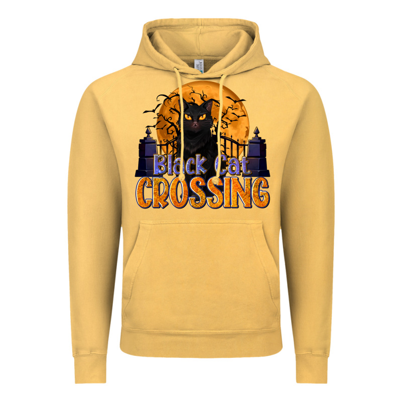 Black Cat Crossing Vintage Hoodie by texasbilliewilder | Teevron