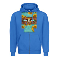 True Royal mom hereford cattle sunflowers on tooled leather regular can cooler Zipper Hoodie - BarkalooDesign