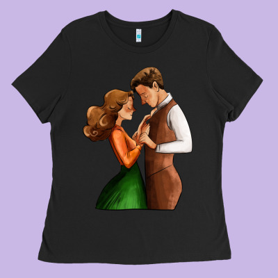 Valentines Day Couple Ladies Tee Designed By Adodesignshop