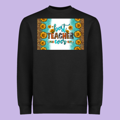 Best Teacher Ever Skinny Metal Can Holder Heavyweight Sweatshirt Designed By Hra Design Shop