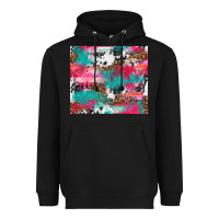 Leopard Cowhide Pink Turquoise Glitter Heavyweight Hoodie | Teevron