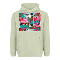 Matcha leopard cowhide pink turquoise glitter Heavyweight Hoodie - NancyCooperArtShop