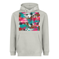 Moon Dust leopard cowhide pink turquoise glitter Heavyweight Hoodie - NancyCooperArtShop