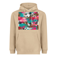 Mushroom leopard cowhide pink turquoise glitter Heavyweight Hoodie - NancyCooperArtShop