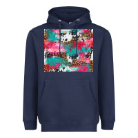 Navy leopard cowhide pink turquoise glitter Heavyweight Hoodie - NancyCooperArtShop
