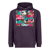 Plum leopard cowhide pink turquoise glitter Heavyweight Hoodie - NancyCooperArtShop