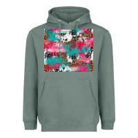 Sage leopard cowhide pink turquoise glitter Heavyweight Hoodie - NancyCooperArtShop