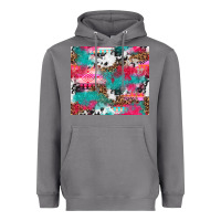 Storm leopard cowhide pink turquoise glitter Heavyweight Hoodie - NancyCooperArtShop