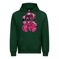 Forest Green Warrior Breast Cancer with boxing gloves Urban Hoodie - NancyCooperArtShop