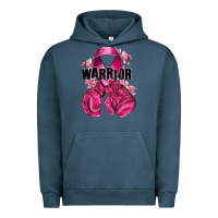 Pigment Midnight Navy Warrior Breast Cancer with boxing gloves Urban Hoodie - NancyCooperArtShop