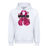 White Warrior Breast Cancer with boxing gloves Urban Hoodie - NancyCooperArtShop