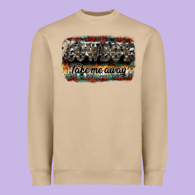 Cowboy Take Me Away Heavyweight Sweatshirt Designed By Sublimationcraftshop