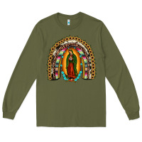 Army Green our lady of guadalupe rainbow Long Sleeve Tee - JahusDesignShop