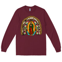 Burgundy our lady of guadalupe rainbow Long Sleeve Tee - JahusDesignShop