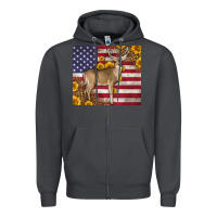 Smoke Western American Flag And Deer Zipper Hoodie - LillyAllenDesigns