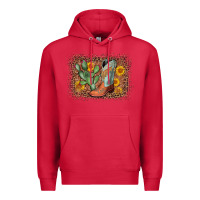Cardinal cowboy boots cactus leopard Premium Hoodie - AdoDesignShop