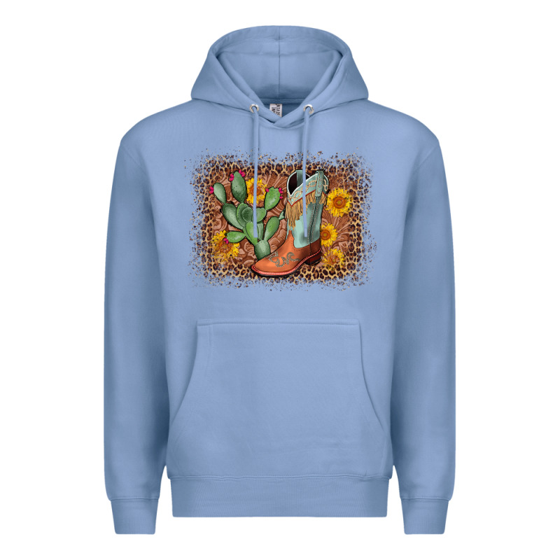 Cowboy Boots Cactus Leopard Premium Hoodie by AdoDesignShop | Teevron