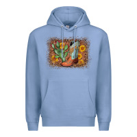 Colony Blue cowboy boots cactus leopard Premium Hoodie - AdoDesignShop