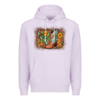 Lilac cowboy boots cactus leopard Premium Hoodie - AdoDesignShop