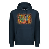 Navy cowboy boots cactus leopard Premium Hoodie - AdoDesignShop
