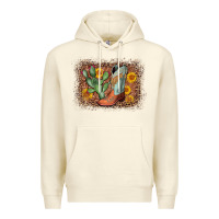 Sandshell cowboy boots cactus leopard Premium Hoodie - AdoDesignShop