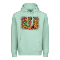 Seafoam cowboy boots cactus leopard Premium Hoodie - AdoDesignShop