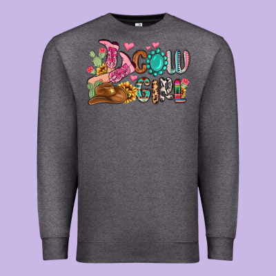 Western Cowgirl Premium Sweatshirt Designed By Maliassmallbusiness