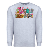 Heather Grey western cowgirl Premium Sweatshirt - MaliasSmallBusiness