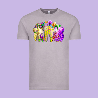 Mardi Gras Tooth Vintage Tee Designed By Racoondesign