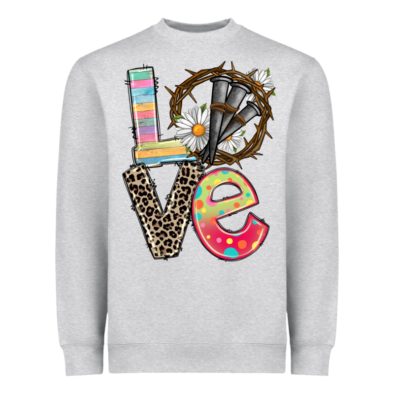 Love Crown Of Thorns Easter Day Heavyweight Sweatshirt by CowGirlArtShop | Teevron
