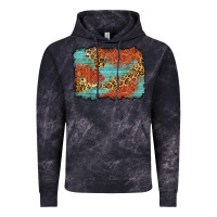 Cloud Black western leopard tooled leather background Vintage Hoodie - Zillion Design Studio
