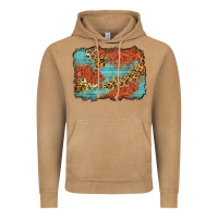 Western Leopard Tooled Leather Background Vintage Hoodie | Teevron