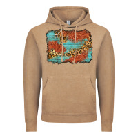 Vintage Coffee western leopard tooled leather background Vintage Hoodie - Zillion Design Studio