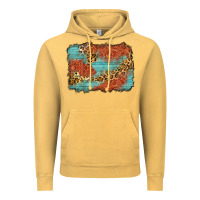 Vintage Mustard western leopard tooled leather background Vintage Hoodie - Zillion Design Studio