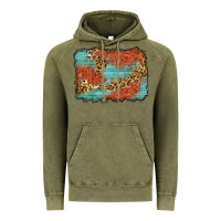 Vintage Olive western leopard tooled leather background Vintage Hoodie - Zillion Design Studio