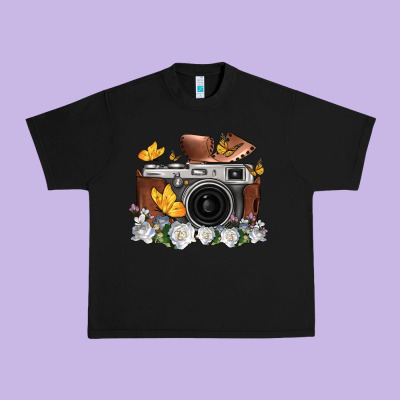 Floral Butterfly Film Roll Vintage Camera Urban Heavy Tee Designed By Fadigitalartstudio