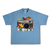 Pebble Blue floral butterfly film roll vintage camera Urban Heavy Tee - FaDigitalArtStudio
