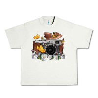 Pistachio floral butterfly film roll vintage camera Urban Heavy Tee - FaDigitalArtStudio