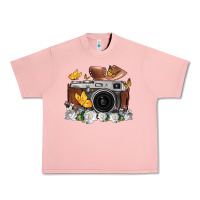 Salmon floral butterfly film roll vintage camera Urban Heavy Tee - FaDigitalArtStudio