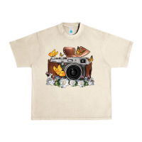 Sandshell floral butterfly film roll vintage camera Urban Heavy Tee - FaDigitalArtStudio