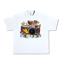 White floral butterfly film roll vintage camera Urban Heavy Tee - FaDigitalArtStudio