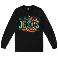 Black all my hope is in jesus Long Sleeve Tee - Jasminsmagicworld