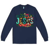Navy all my hope is in jesus Long Sleeve Tee - Jasminsmagicworld