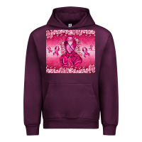 Mauve Wine Breast Cancer with boxing gloves Urban Hoodie - NancyCooperArtShop