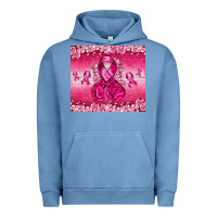 Pigment Pebble Blue Breast Cancer with boxing gloves Urban Hoodie - NancyCooperArtShop