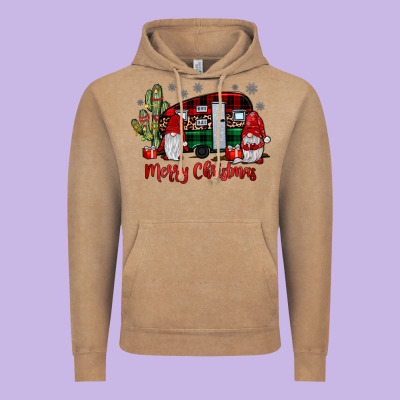 Merry Christmas Gnome Caravan Vintage Hoodie Designed By Jahusdesignshop