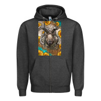 Charcoal Heather Western Navajo Churro Sheep Zipper Hoodie - LillyAllenDesigns
