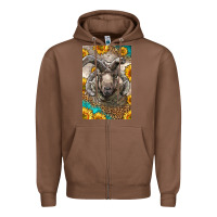 Chestnut Western Navajo Churro Sheep Zipper Hoodie - LillyAllenDesigns