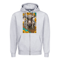 Heather Grey Western Navajo Churro Sheep Zipper Hoodie - LillyAllenDesigns